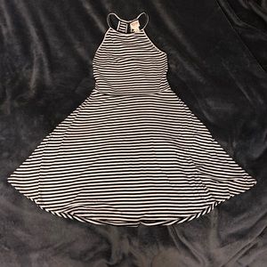Striped High Neck Dress